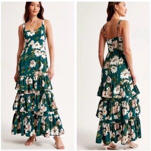 Abercrombie Ruffle Floral Tiered Maxi Dress - NWT